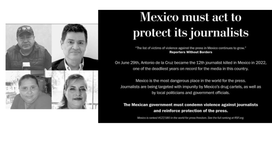Exhibe The Washington Post lista de asesinatos de periodistas en México