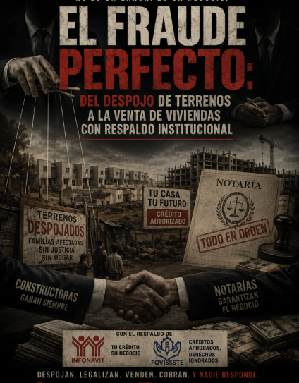 El fraude perfecto: de la invasión de terrenos a la venta de viviendas con respaldo institucional