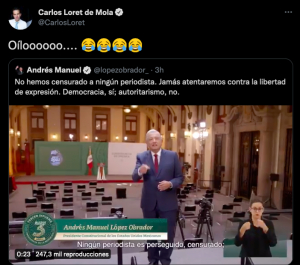 Carlos Loret responde a AMLO sobre 0 censura a periodistas: “Oíloooo”