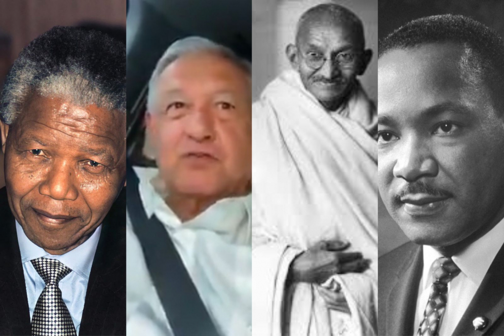 AMLO se compara con Gandhi, Mandela y Luther King
