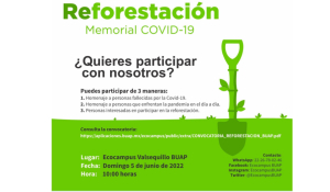 BUAP rinde homenaje a universitarios y ciudadanos que perdieron la vida por COVID-19 con jornada de reforestación