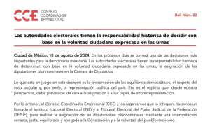 CCE acusa que está en juego el equilibrio de la democracia; pide al INE y al TEPJF no ceder a la sobrerrepresentación de la 4T