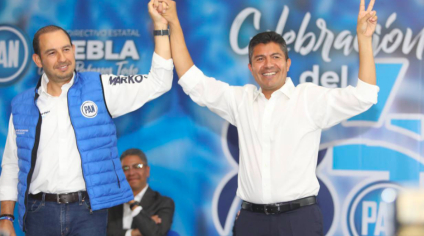 Marko Cortés respalda a Eduardo Rivera; asegura que será el candidato a la gubernatura de Puebla