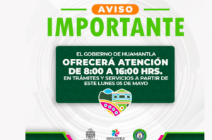 CAPAMH informa  que el horario de atención en los trámites y servicios será de 8:00 a 16:00 hrs
