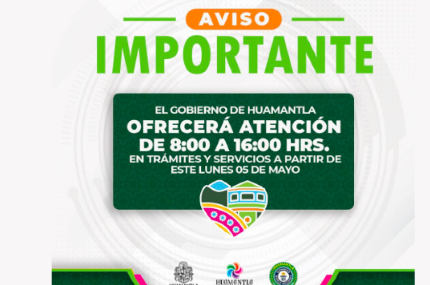 CAPAMH informa  que el horario de atención en los trámites y servicios será de 8:00 a 16:00 hrs