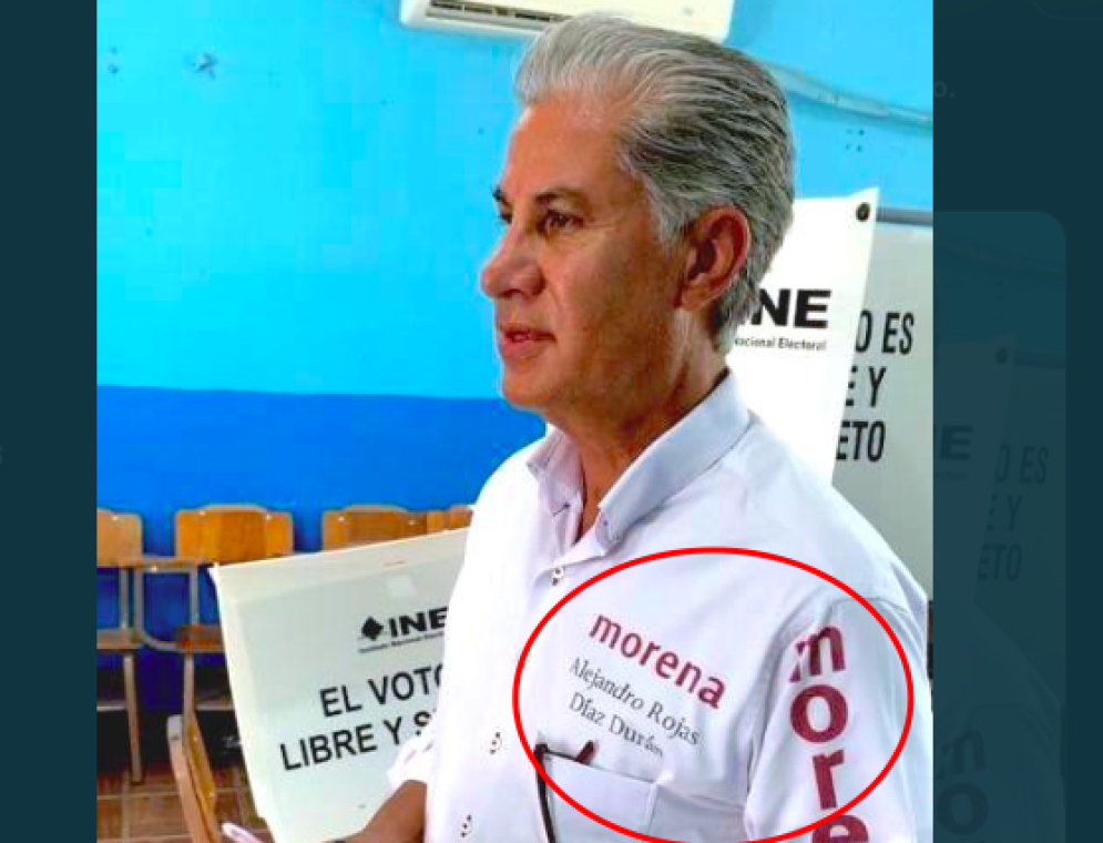 Alejandro Rojas admite error al ir a votar con camisa de Morena; “la ley es la ley&quot;, dice y pide ser sancionado
