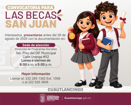 Cuautlancingo lanza becas para estudiantes con excelencia académica