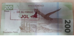 Circulan en Culiacán billetes de 200 pesos con iniciales del Chapo