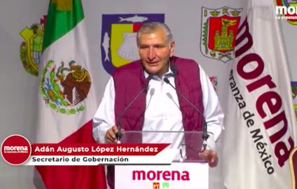 “Hay una dizque autoridad electoral que no nos quiere”, acusa Adán Augusto en encuentro con Morena