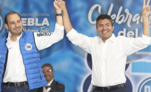 Marko Cortés respalda aspiraciones de Eduardo Rivera para encabezar el FAM en Puebla