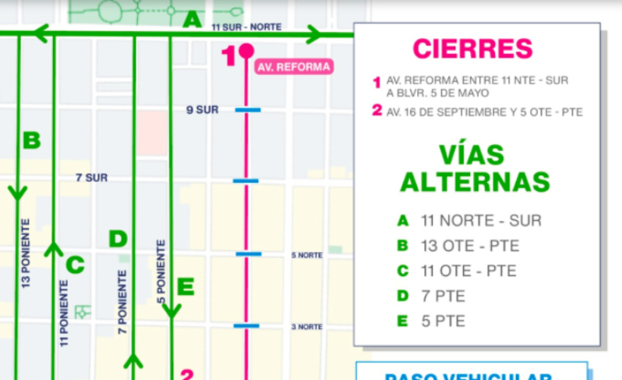 Estos son los cierres viales que habrá como parte de las obras y festejos patrios en el Centro Histórico