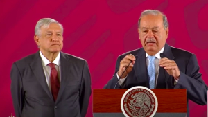 AMLO y Slim se reúnen tres horas en Palacio Nacional