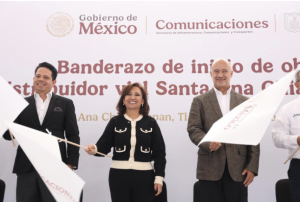 Asegura Lorena Cuéllar que distribuidor vial de Santa Ana Chiautempan estará listo en septiembre 2026