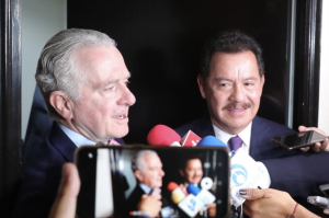 Santiago Creel e Ignacio Mier confirman que aún no hay acuerdos para salida del panista de la mesa directiva