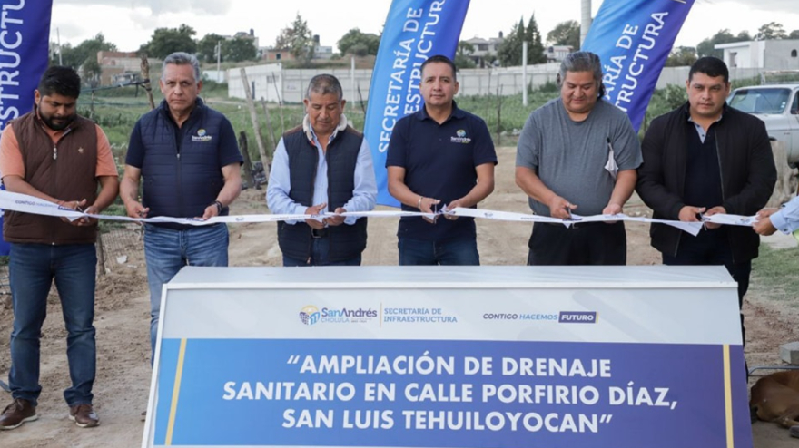 Tlatehui hace entrega de ampliación de drenaje en San Luis Tehuiloyocan