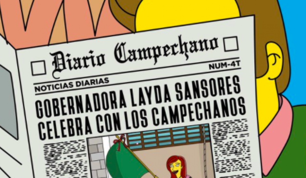 Con imagen de los Simpsons Layda Sansores predice ser gobernadora de Campeche
