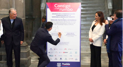 Eduardo Rivera y CCE firman el Pacto por la Integridad y ponen el marcha la Ventanilla Digital de Gobierno