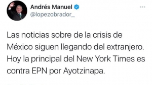 Redes recuerdan como AMLO aplaudía notas del New York Times que criticaban a Peña en 2016