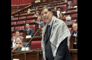 Noroña usa nombramiento de presidente del Senado para hablar a favor de Palestina en Diálogo Interreligioso de Italia