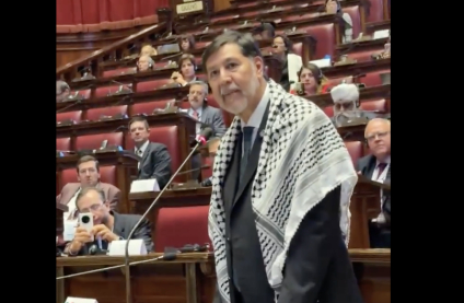 Noroña usa nombramiento de presidente del Senado para hablar a favor de Palestina en Diálogo Interreligioso de Italia