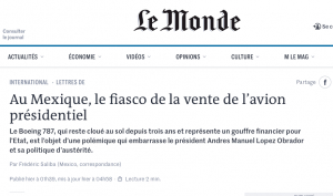 Le Monde califica como “fiasco” el intento de AMLO por vender el avión presidencial