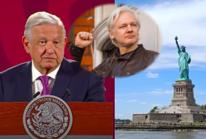 AMLO cuestiona que permanezca la estatua de la libertad en New York por el caso Assange