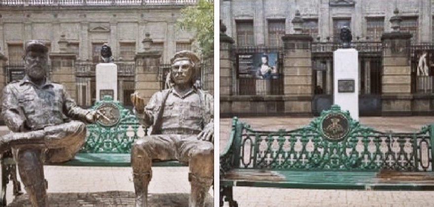 Cepillan estatuas de Che Guevara y Fidel Castro del Jardín Tabacalera