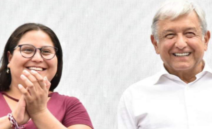 Citlalli Hernández y Andrés Manuel López Obrador