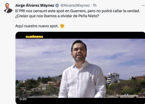 Máynez sube nuevo spot y ahora se lanza contra EPN: ¿Creían que nos íbamos a olvidar de Peña Nieto?