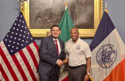 Armenta se reúne con alcalde de Nueva York y firman convenio de colaboración para la capacitación de las fuerzas policiales