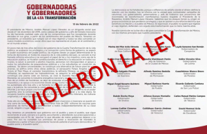 TEPJF confirma que gobernadores de la 4T violaron la ley al publicar desplegado de apoyo a AMLO