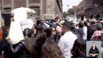 Trabajadores del PJF repudian reforma morenista frente a Palacio Nacional