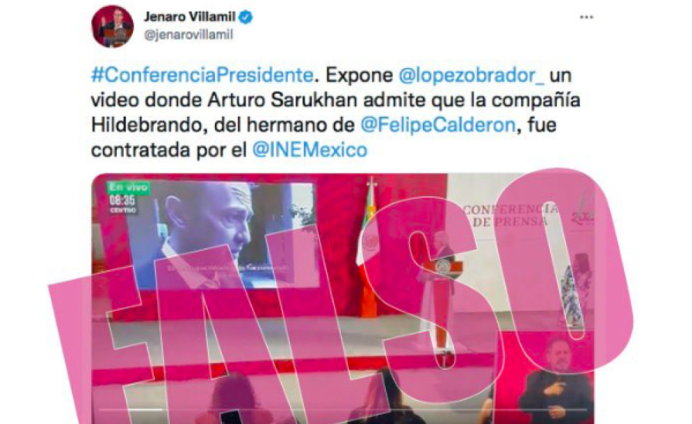 INE exhibe infodemia de AMLO y Jenaro Villamil por presunta contratación de Hildebrando