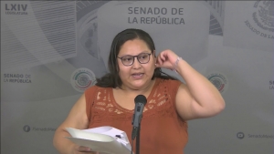 La senadora por Morena, Citlalli Hernández.