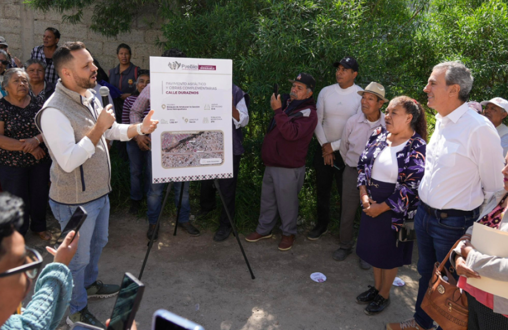 Iniciamos trabajos de pavimentación en Bosques de Amalucan 1a Sección: Pepe Chedraui