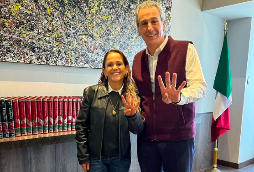 Se reúnen Pepe Chedraui y Olga Romero, dirigente de Morena en Puebla
