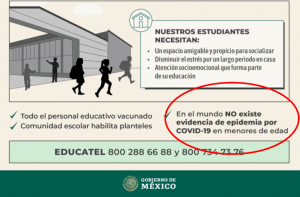 Gobierno de México asegura que no hay evidencia de epidemia por Covid-19 en menores de edad