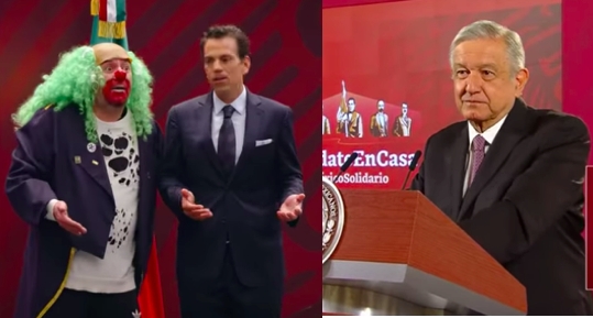 Cuestiona AMLO “¿quién pompo?” a Loret de Mola y Brozo tras parodia de la mañanera