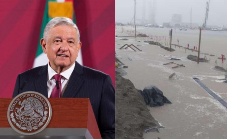 Asegura AMLO que inundación en Dos Bocas sólo fue un encharcamiento