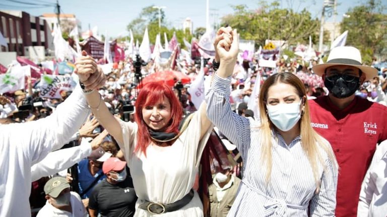 “Vamos a sacar a los que saquearon el Estado”, dice Layda Sansores y advierte que la elección ya está decidida