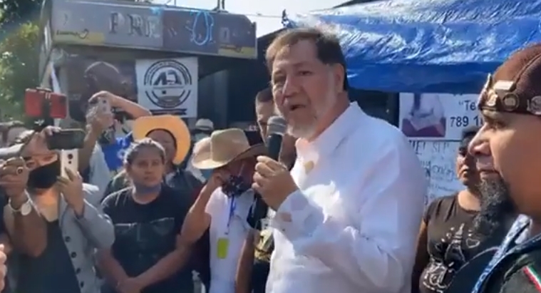 Noroña se une al plantón en el INE y pide juicio político contra Lorenzo Córdova y Ciro Murayama