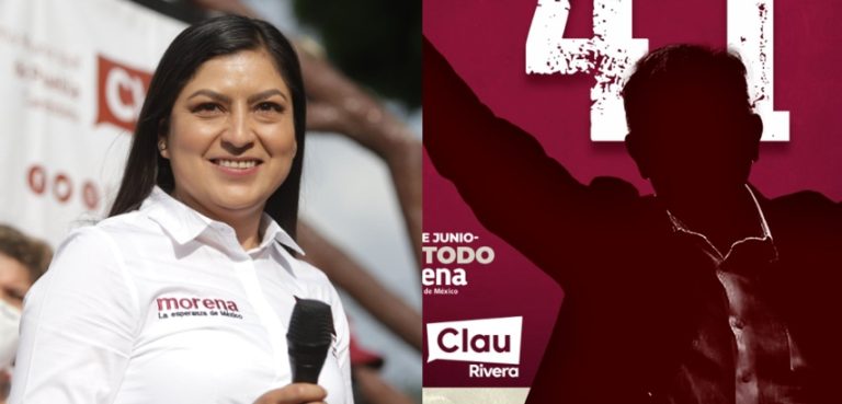 Ante fracaso, Claudia Rivera se vale de la imagen de AMLO para intentar levantar su campaña