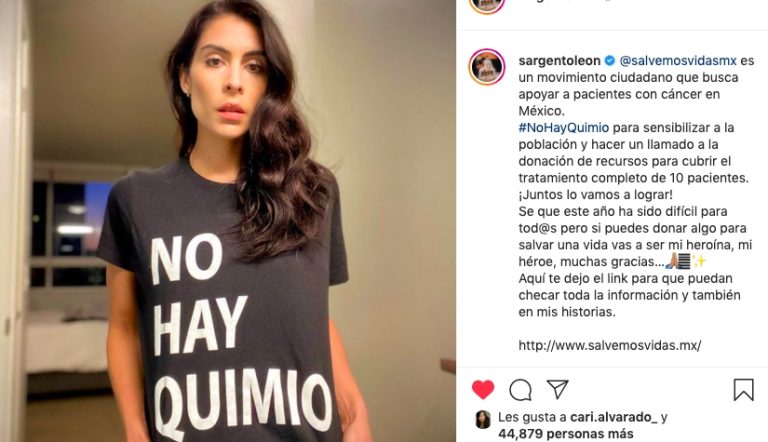 María León se suma a la campaña contra el desabasto de quimioterapias