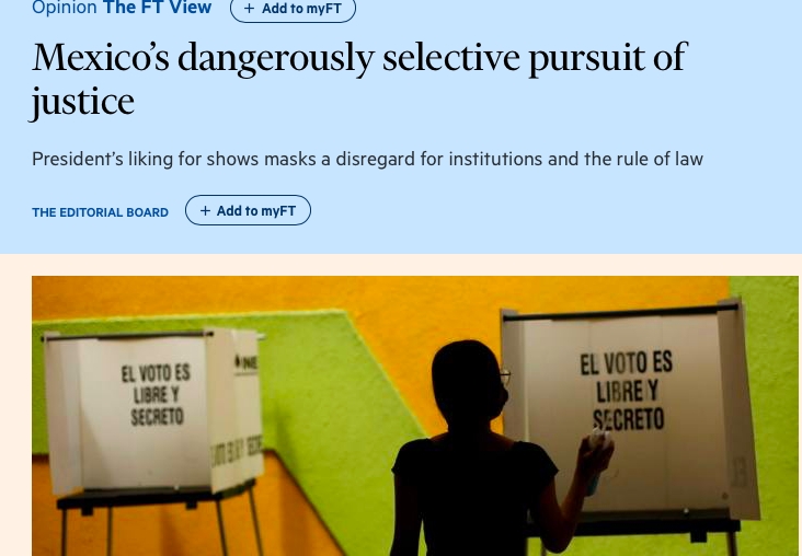 Llega a Gran Bretaña consulta popular de AMLO; Financial Times la califica como “justicia selectiva”