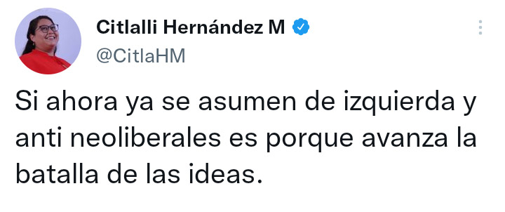 Citlalli Hernández asegura que se está logrando hacer recapacitar a la oposición