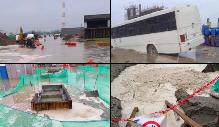 Refinería de Dos Bocas se vuelve a inundar tras fuertes lluvias en Tabasco