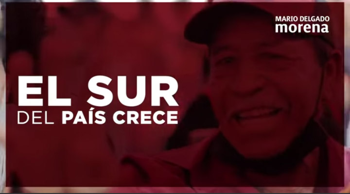 Delgado presume que el sur del país se está convirtiendo en una zona desarrollada gracias a AMLO