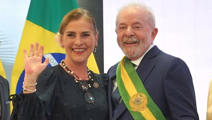 “Misión cumplida”, dice Gutiérrez Müller tras representar a México en toma de Lula en Brasil