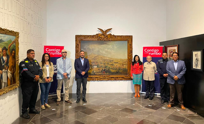 Rescatan las pinturas “Batalla 5 de Mayo” y “Alegoría de la Fundación” se exponen en la Galería del Palacio