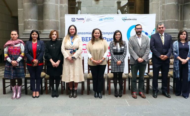 Ayuntamiento de Puebla y UNODC presentan la campaña ‘Corazón Azul’ contra la trata de personas